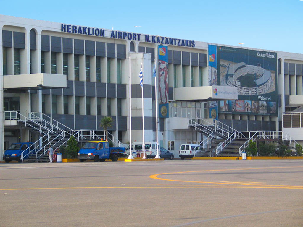 car rental delivery and drop off at the HERAKLION INTERNATIONAL AIRPORT Crete Greece